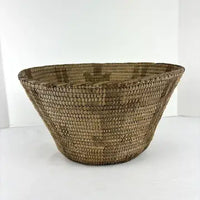 Early 20th c Papago Seed Basket With Cactus and Gila Monsters AS IS