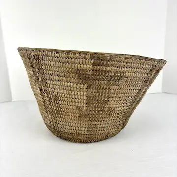 Early 20th c Papago Seed Basket With Cactus and Gila Monsters AS IS