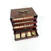 Early 20thc Mah Jongg Game Set with Bovine Bone Tiles in Wooden Box