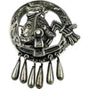 Early Mexican Silver Aztec Emporer Articulated Brooch