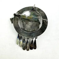 Early Mexican Silver Aztec Emporer Articulated Brooch