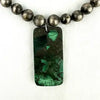 Early Mexican Silver Pearl Necklace with Malachite Pendant