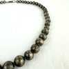 Early Mexican Silver Pearl Necklace with Malachite Pendant