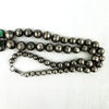 Early Mexican Silver Pearl Necklace with Malachite Pendant