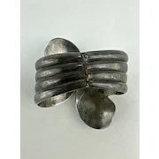 Early Taxco Mexican Silver Clamper Bracelet