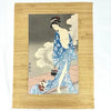 Edo Period Japanese Woodblock Print of Geisha and Cat by Utagawa Toyokuni