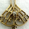 Edwardian 10K Pendant with Diamond Chip and Seed Pearl