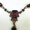 Edwardian Gold Filled Amethyst Glass Necklace