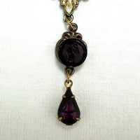 Edwardian Gold Filled Amethyst Glass Necklace