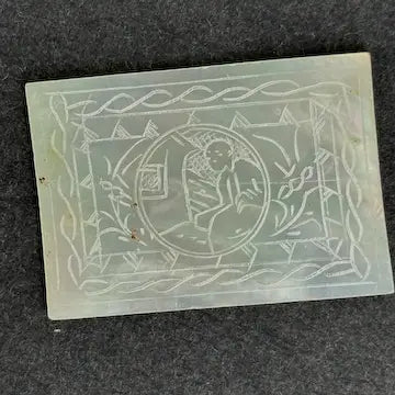 Eleven Rectangular Antique Chinese Mother of Pearl Gaming Chips