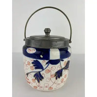 English Antique Royal Staffordshire Porcelain Biscuit Jar