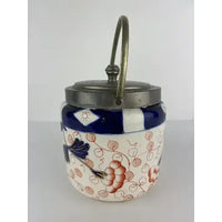 English Antique Royal Staffordshire Porcelain Biscuit Jar