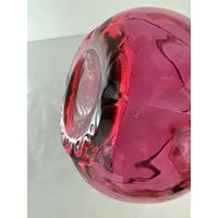 Fenton Diamond Optic Cranberry Bitters Bottle