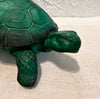 Vintage Czech Art Deco Malachite Glass Turtle Trinket Box by Curt Schlevogt