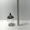 Vintage Etched Glass Pickle Jar with Silver Lid