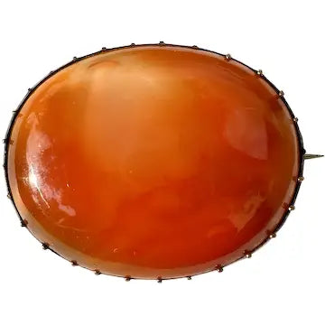 Georgian 10K Gold Carnelian Brooch