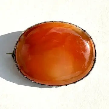 Georgian 10K Gold Carnelian Brooch