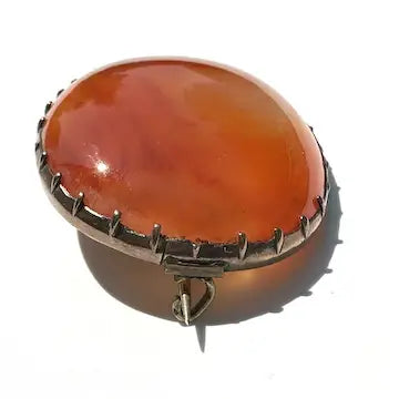 Georgian 10K Gold Carnelian Brooch