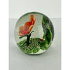 Glass Paperweight with Orange Flower and Millefiori