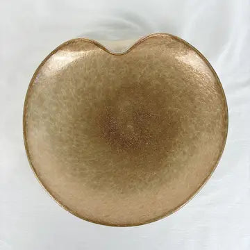 Gold Copper Vintage Hand Blown Art Glass Plate