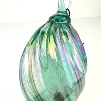 Hand Blown Iridescent Glass Hanging Ornament