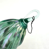 Hand Blown Iridescent Glass Hanging Ornament