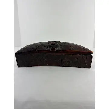 Hand Carved African Antique Tukula Box by Kuba Tribe