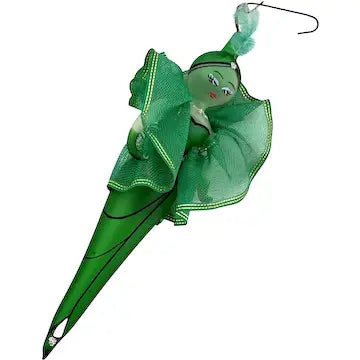 Handblown Green Fairy Glass Christmas Ornament