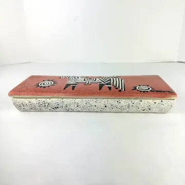 Handmade Midcentury Ceramic Box Signed Jimenez