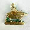 Hattie Carnegie Water Buffalo & Rider Brooch