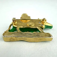 Hattie Carnegie Water Buffalo & Rider Brooch