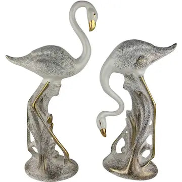 Rare Hollywood Regency Gilded Flamingos