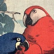 Ito Sozan Japanese Woodcut Print of Two Macaws