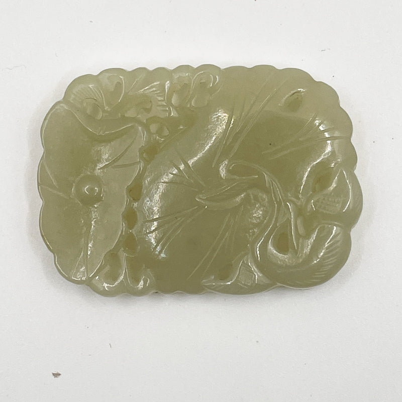 Nephrite Jade lotus leaf pendant