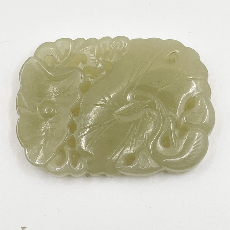 Nephrite Jade lotus leaf pendant