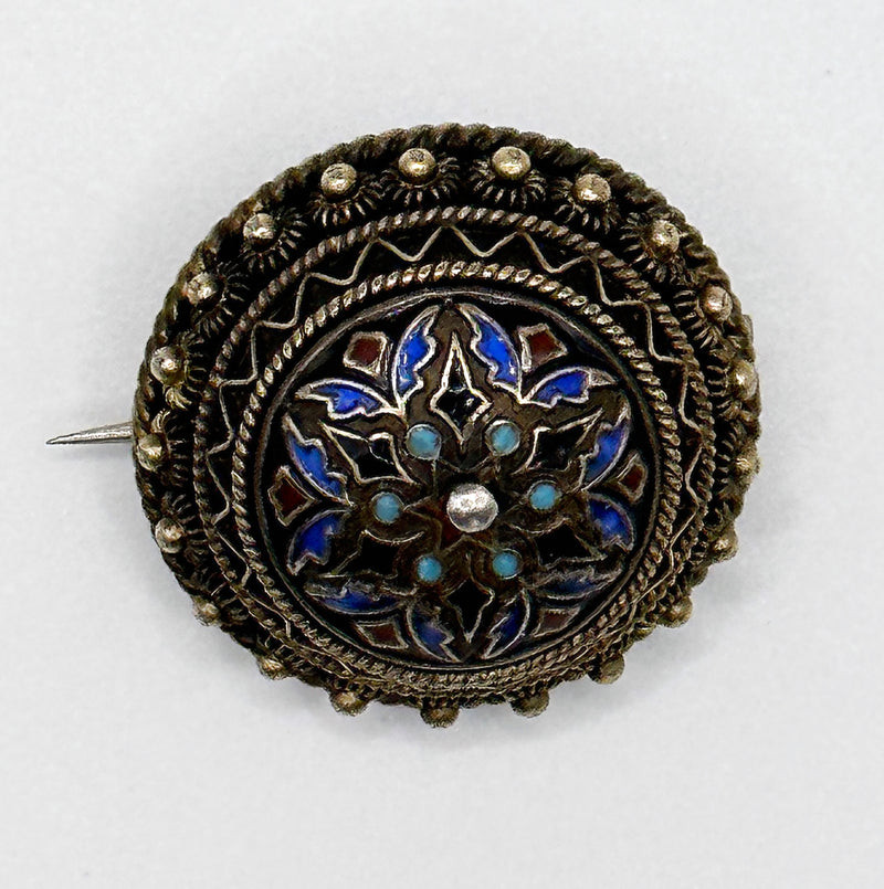 David Andersen Dome  Enamel Cloisonné Brooch