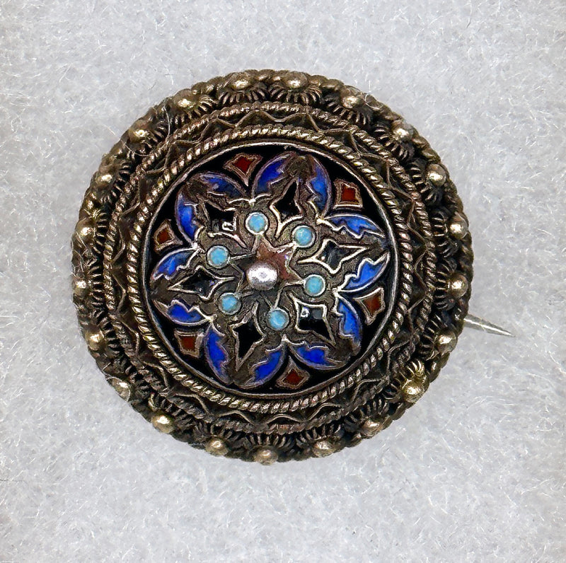 David Andersen Dome  Enamel Cloisonné Brooch