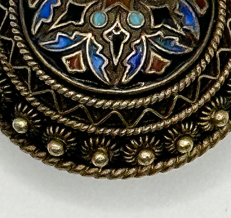 David Andersen Dome  Enamel Cloisonné Brooch