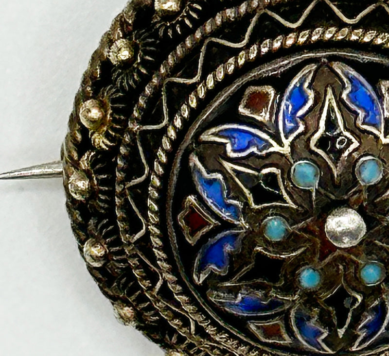 David Andersen Dome  Enamel Cloisonné Brooch