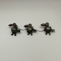 Mexican Three Duck Silver Vintage Pin