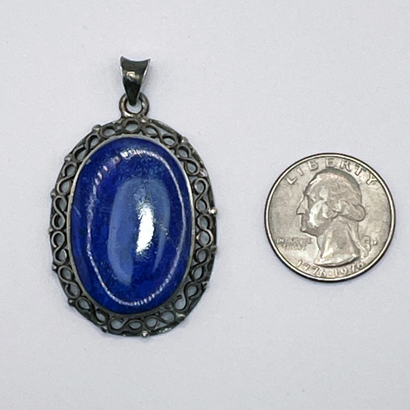 Mexican Silver and Lapis Pendant