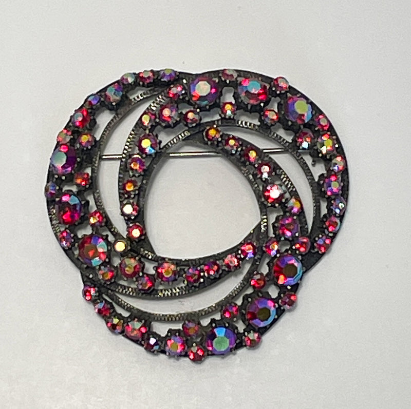 Florenza Aurora Borealis Rhinestone Brooch