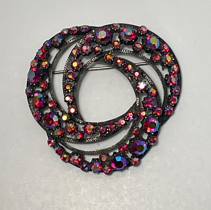 Florenza Aurora Borealis Rhinestone Brooch