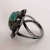 Native American Turquoise and Silver Ring Size 5 Signed