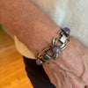 Early Mexican Silver and Amethyst Vintage Link Bracelet