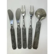 Konge Tinn Royal Pewter Mid Century Flatware from Norway