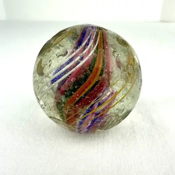 Large Antique German Ribbon Core Marble