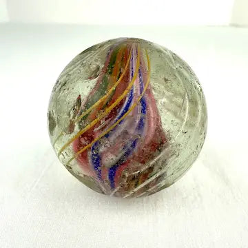 Large Antique German Ribbon Core Marble