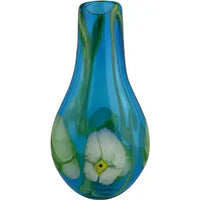 Large Hand Blown Art Glass Water Lily Vase