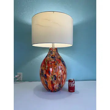 Large Hand Blown Glass Millefiori Lamp